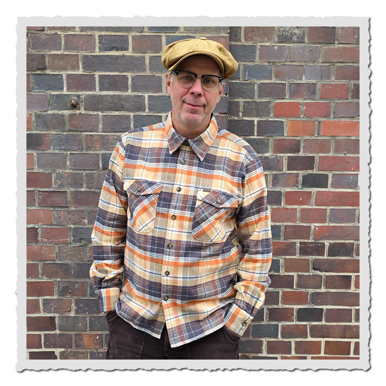 1943 CPO Shirt Barrow Orange Pike Brothers 1943 CPO Shirt – kariertes Hemd in Orange, Navy und Beige